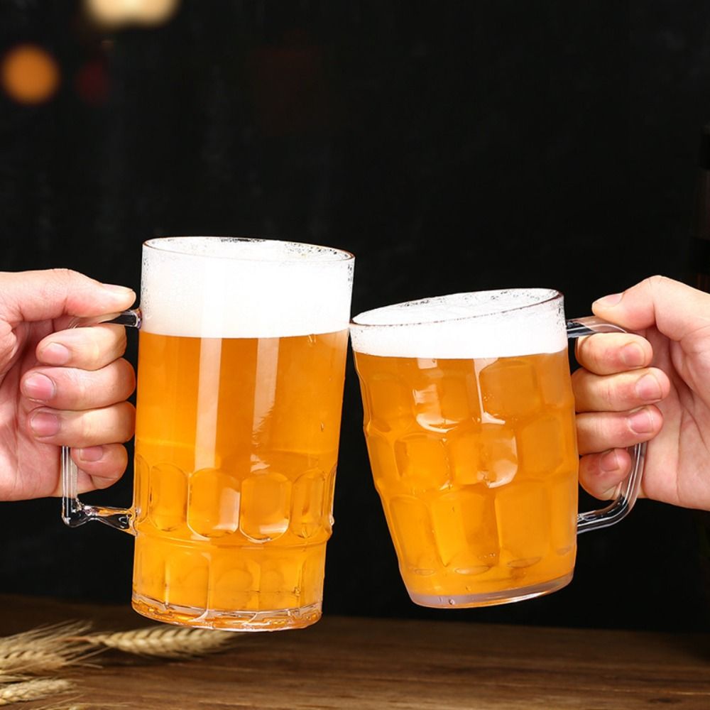 Beer Mug Handled - 창의적인 모조 유리 플라스틱 맥주잔 손잡이가