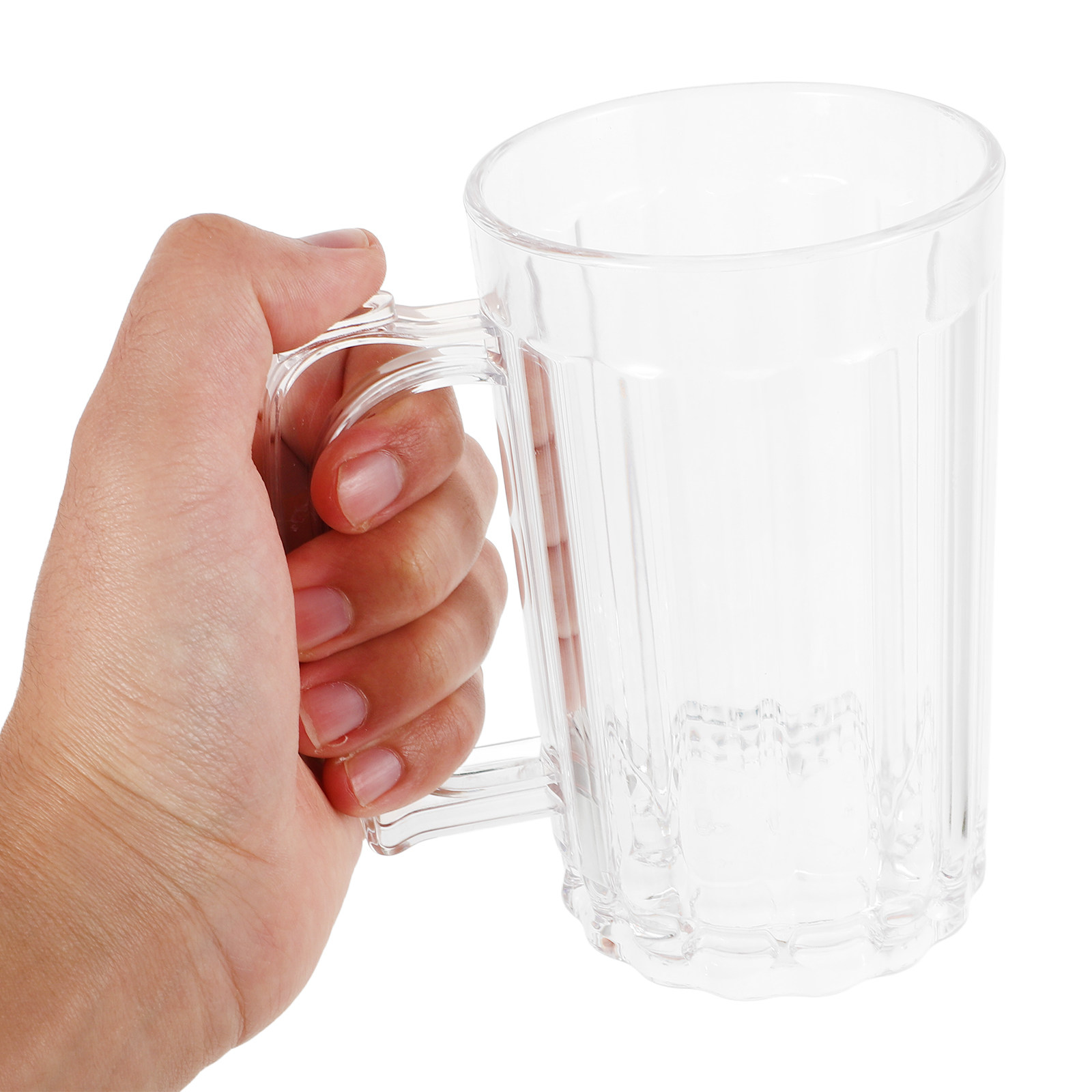 Beer Mug Handled - 아크릴 소재의 390ml 맥주잔, 튼튼한 손잡이,