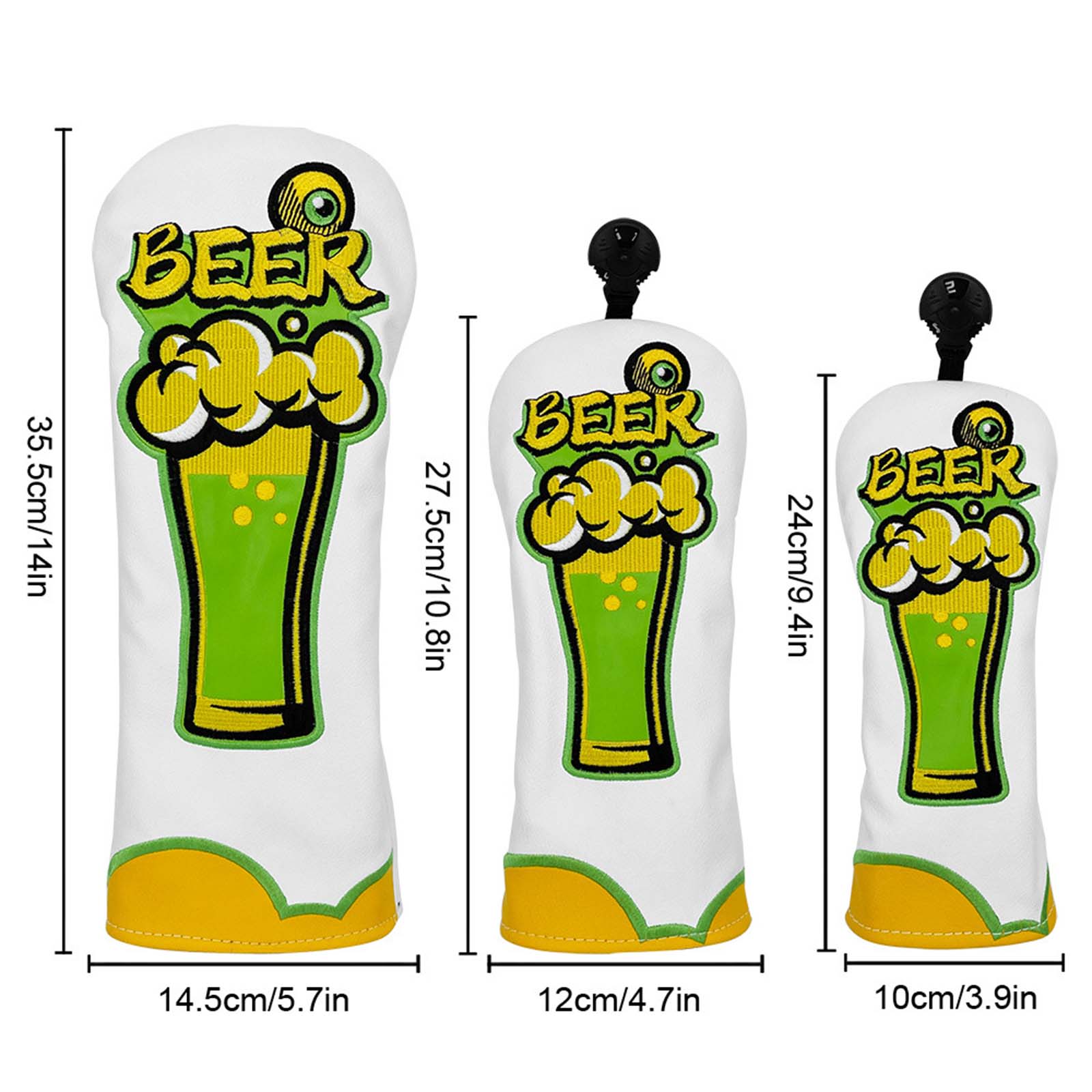 맥주 자수 PU 가죽 골프 클럽 헤드 보호 커버 컬러  - Beer & Wine Jockey Plaza Shopping 리뷰 및 가격