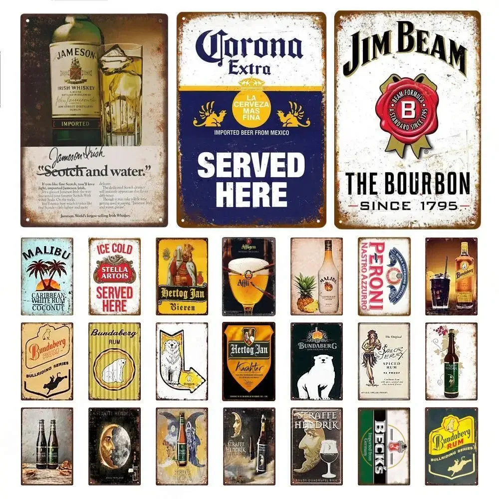 MALIBU 레트로 맥주 브랜드 와인 금속 포스터, 위 - Wine Beer Pub 리뷰 및 가격