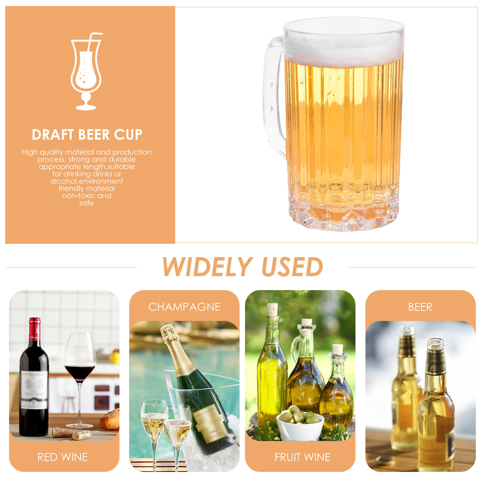 2개입 500ml 고품질 플라스틱 맥주잔 두꺼운 바닥  - Beer Mug Handled 리뷰 및 가격