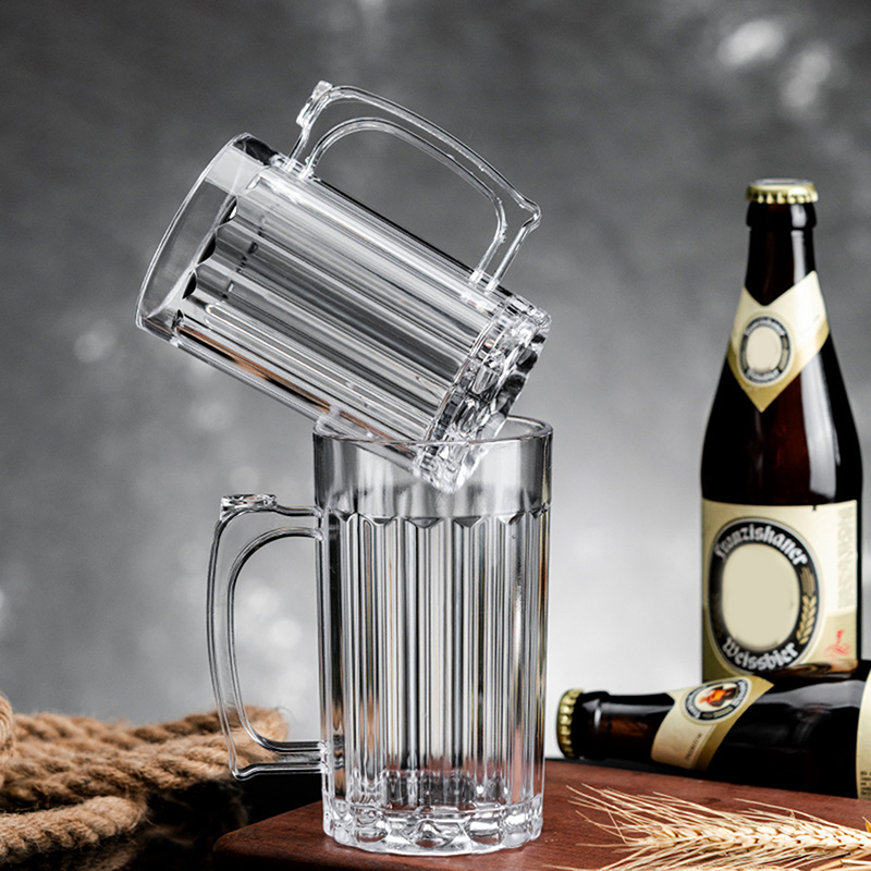 아크릴 맥주컵 가정용 머그잔 유리잔 손잡이 우유 커피  - Beer Mug Handled 리뷰 및 가격
