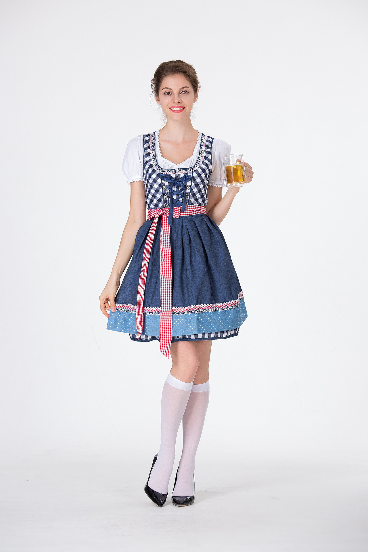 여성 독일 디른들 드레스 체크무늬 바이에른 옥토버페스트 - Beer & Wine Jockey Plaza Shopping 리뷰 및 가격