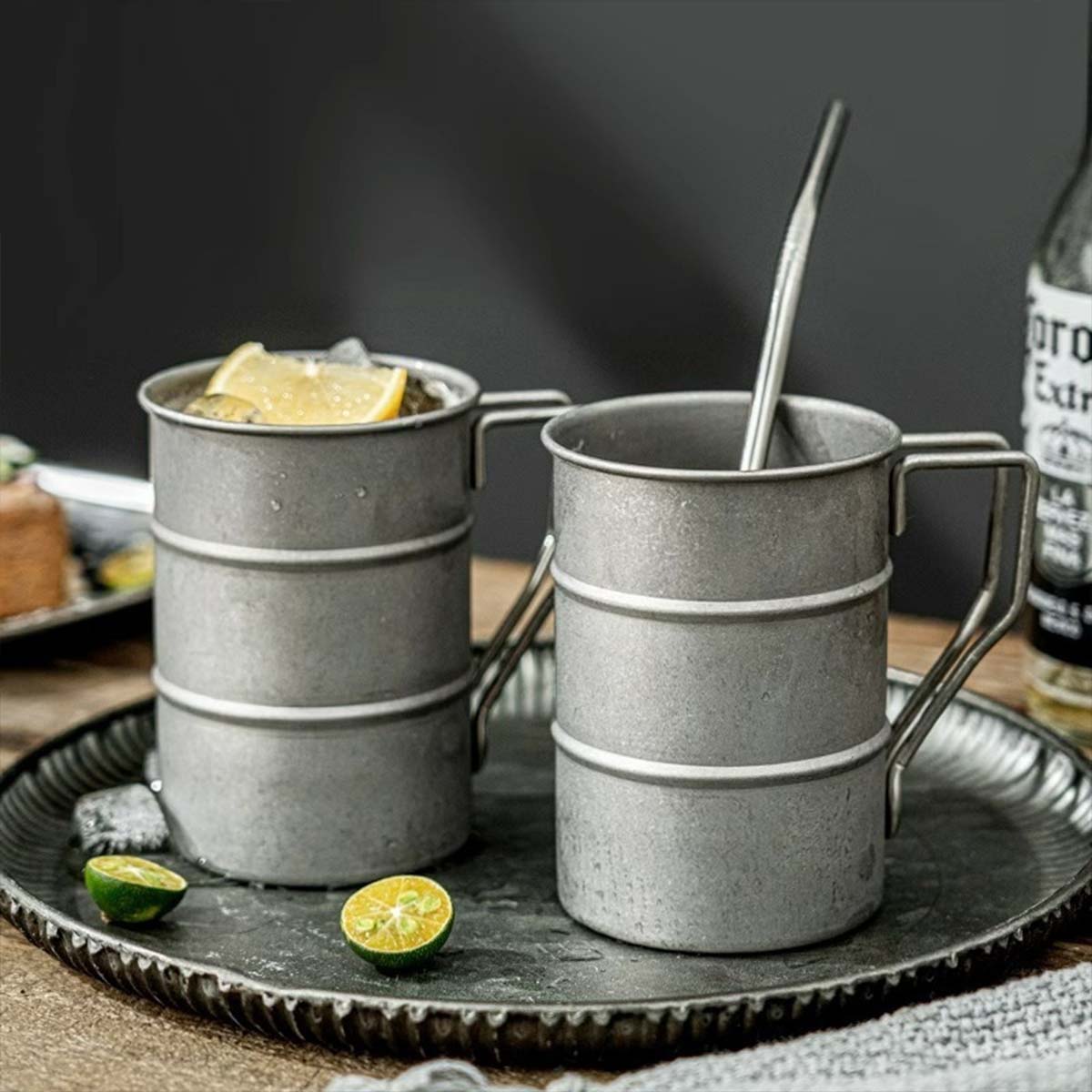 스테인리스 스틸 야외 캠핑 컵 레트로 경량 맥주 컵 휴 - Beer Mug Handled 리뷰 및 가격